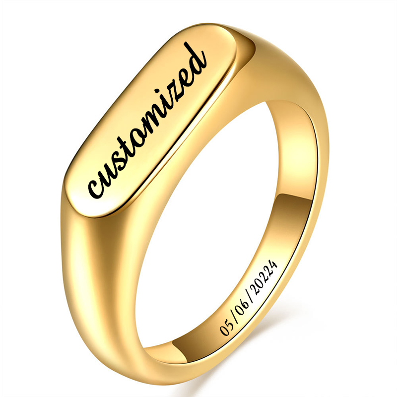 Mens Signet Ring - Кольца-знаки из нержавеющей стали на заказ