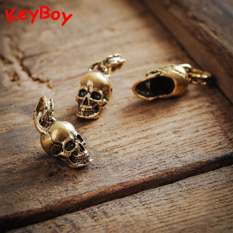 Gothic Skull Ring - Винтажный панк-брелок с черепом, подвеска из