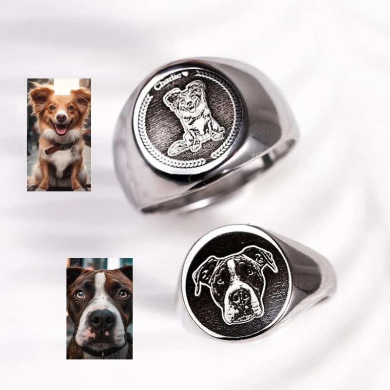Mens Signet Ring - Мужское кольцо-печатка с гравировкой фото на