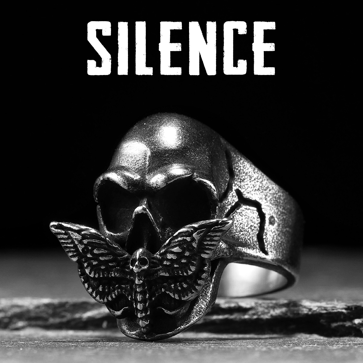 Gothic Skull Ring - Тиша бабочка череп мужские кольца из