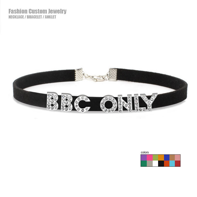 Crystal Choker Necklace - Ожерелье со стразами и буквами BBC
