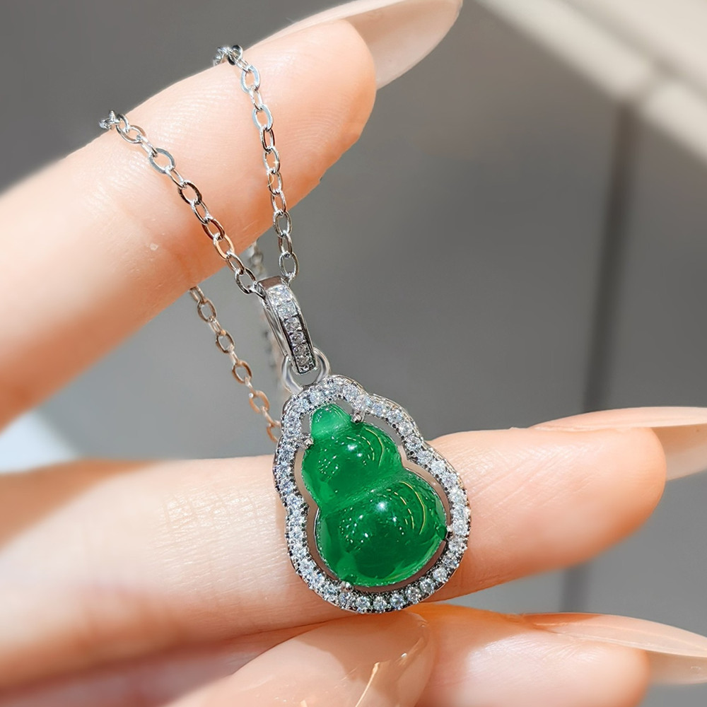 Crystal Choker Necklace - Натуральный зеленый агат, изумруд, драгоценные камни,