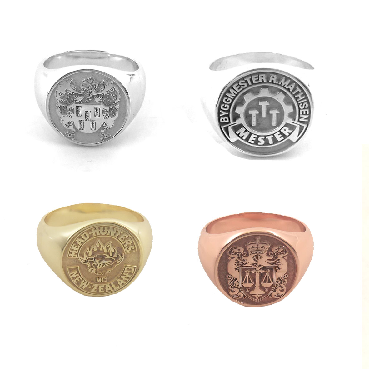 Кольцо с круглым верхом и грав – обзор и цена Mens Signet Ring