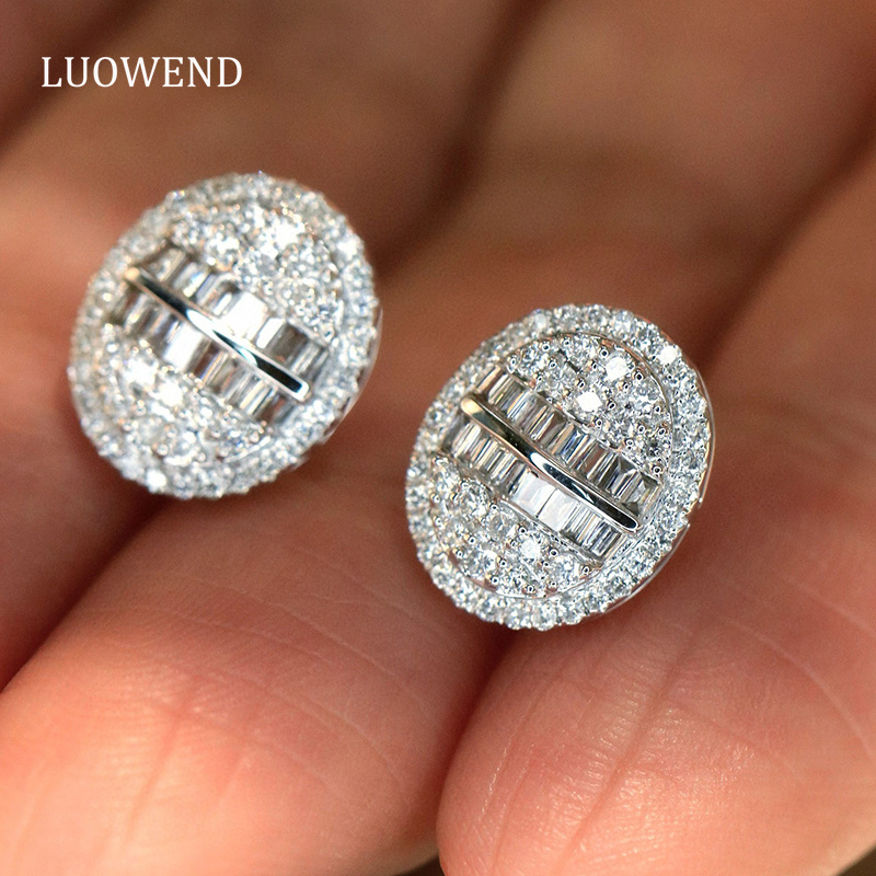 Серьги LUOWEND из 100% белого  – обзор и цена Diamond Stud Earrings