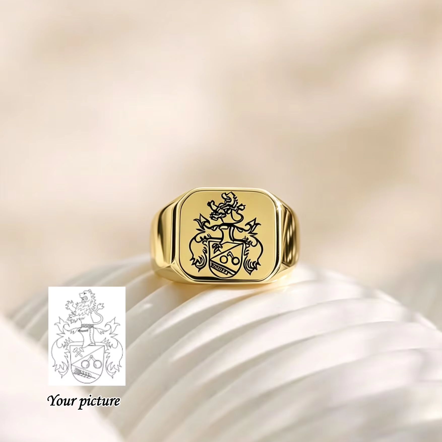 Персонализированный мужской пе – обзор и цена Mens Signet Ring