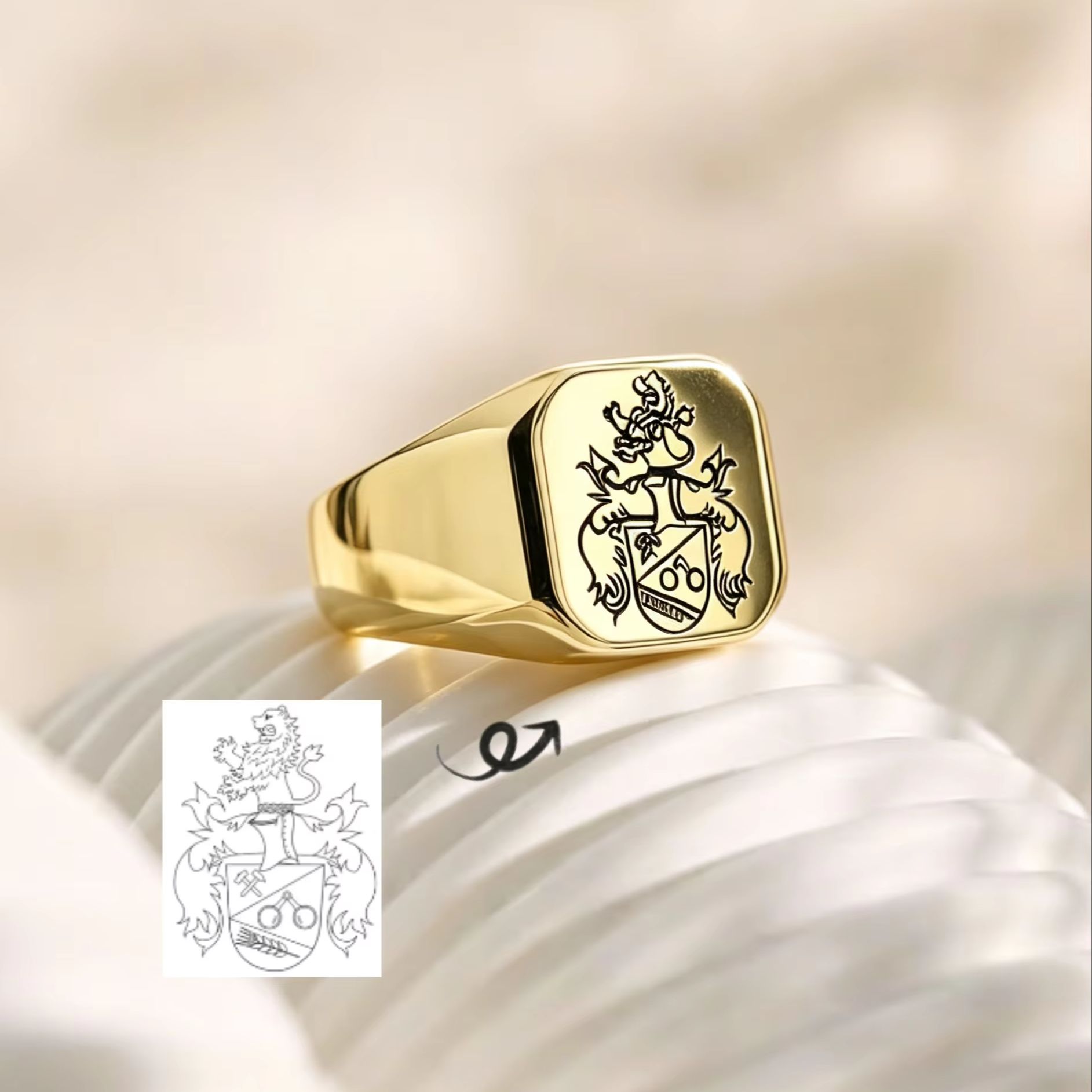 Персонализированный мужской пе – обзор и цена Mens Signet Ring