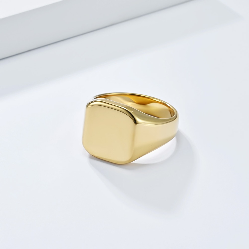 Женское квадратное кольцо из к – обзор и цена Mens Signet Ring