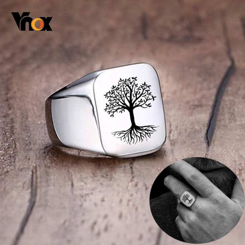 Мужское кольцо-печатка Vnox в  – обзор и цена Mens Signet Ring