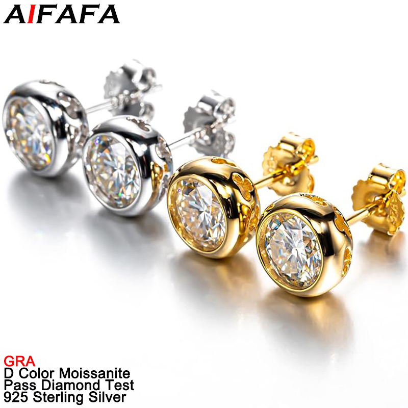 Серьги-гвоздики с муассанитом  – обзор и цена Diamond Stud Earrings